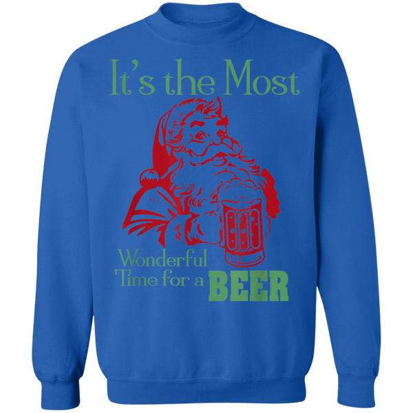 Santa Claus It's The Most Wonderful Time For A Beer - Funny Christmas Sweatshirt 2011