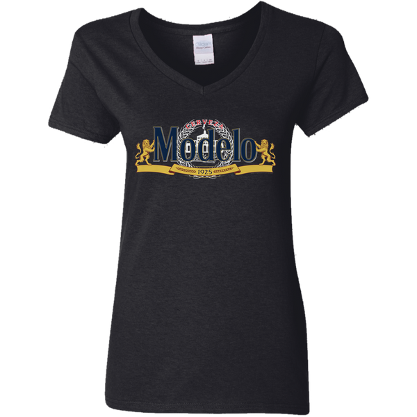 Modelo Logo Premium Ladies V-Neck T-Shirt 0511