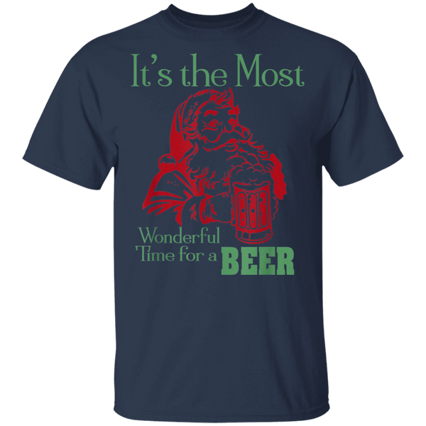 Santa Claus It's The Most Wonderful Time For A Beer - Funny Christmas T-Shirt 2011