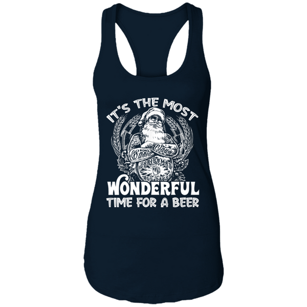 Santa Claus It's The Most Wonderful Time For A Beer - Christmas Funny Women Tank Top 2011