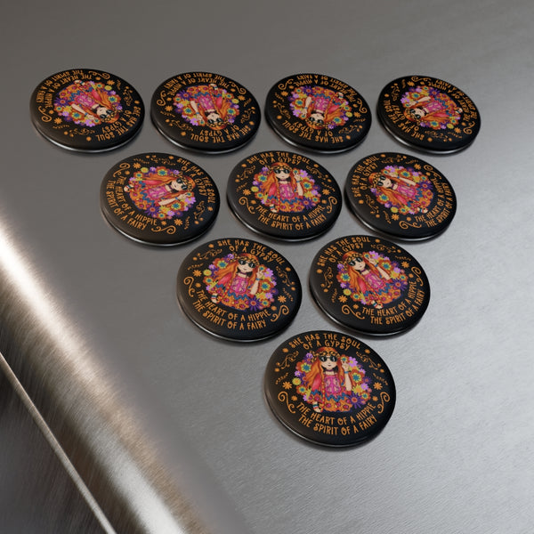 She Has The Soul of A Gypsy The Heart of A Hippie Magnet Round (10)