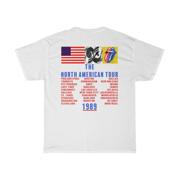 Rare Vintage 1989 Rolling Stones America Tour The North American Tour 1989 The Rolling Stones Lover Gift Vintage 80s Tour Double Side T-Shirt Unisex Heavy Cotton Tee
