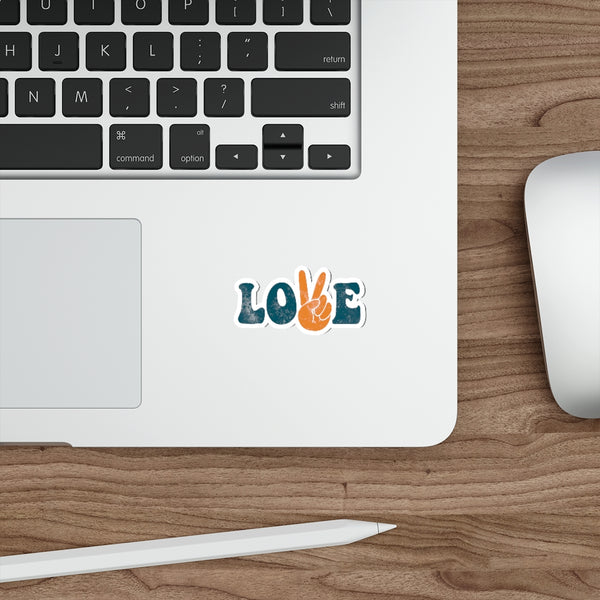 Hippie Love Peace Sign Vintage Die-Cut Stickers for Car, Van, Laptop, Window