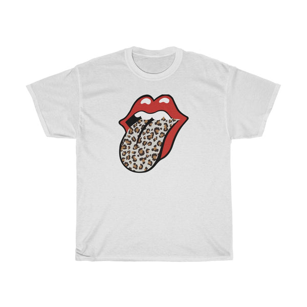 Rolling Stones Shirt Red Lips Leopard T shirt Rock Star Tee Red Lips Tee Leopard Tongue Shirt Fashion Lover Shirt Rock Roll T shirt Unisex Heavy Cotton Tee