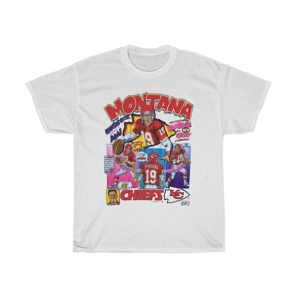 Order #1447 Clothing Vintage 1990s Nfl Kansas City Chiefs Joe Montana  Unisex Heavy Cotton Tee