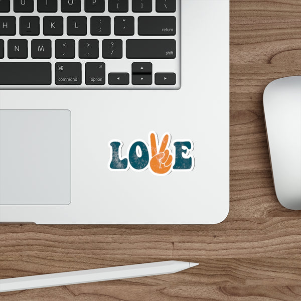 Hippie Love Peace Sign Vintage Die-Cut Stickers for Car, Van, Laptop, Window